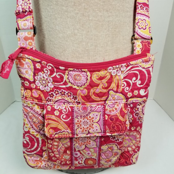Vera Bradley Crossbody Purse Hipster Raspberry Fiz - Picture 1 of 4